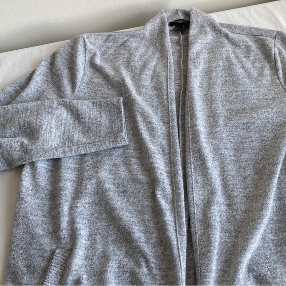 Talbot's Heather Grey Open Front Pocket Cardigan Sweater - Picture 6 of 11